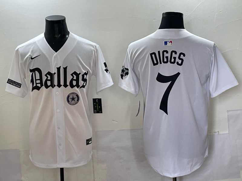 Men Dallas Cowboys #7 Diggs white Nike 2025 NFL Jersey 07
